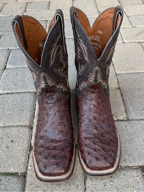 Dan Post Alamosa Ostrich Skin Boots Size 13D